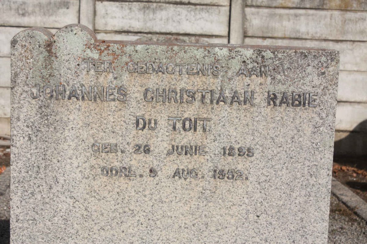 TOIT Johannes Christiaan Rabie, du 1895-1952