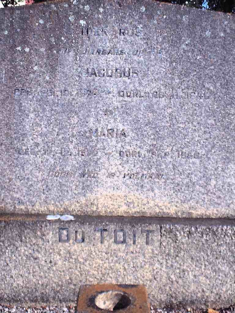 TOIT Jacobus, du 1874-1941 &amp; Maria 1872-1956