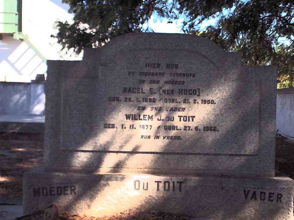 TOIT Willem J., du 1877-1962 &amp; Ragel E. HUGO 1882-1950