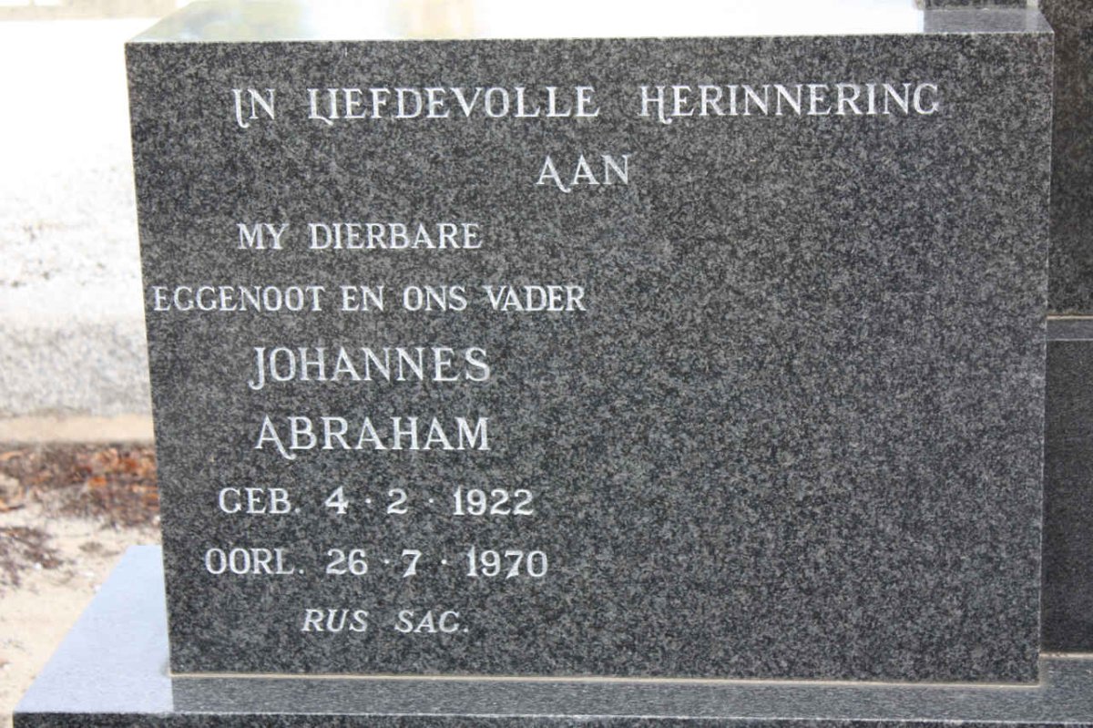 VERMEULEN Johannes Abraham 1922-1970