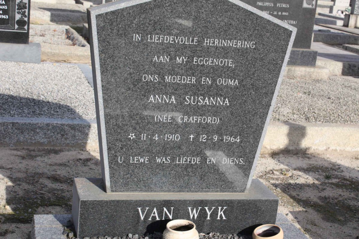 WYK Anna Susanna, van nee CRAFFORD 1910-1964