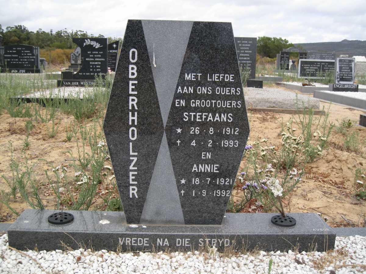 OBERHOLZER Stefaans 1912-1933 &amp; Annie 1921-1992