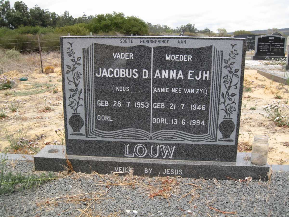 LOUW Jacobus D. 1953- &amp; Anna E.J.H. VAN ZYL 1946-1994