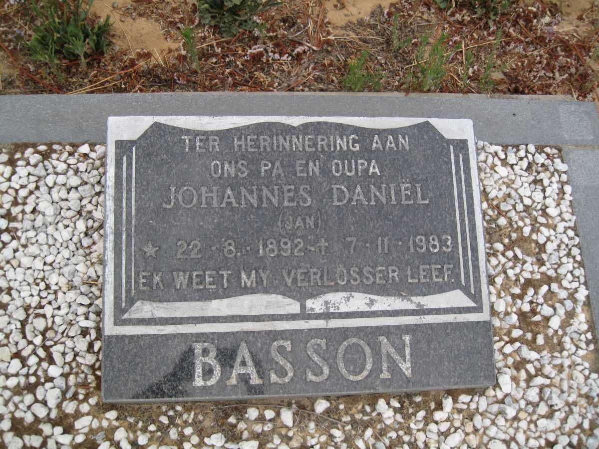BASSON Johannes Daniel 1892-1983