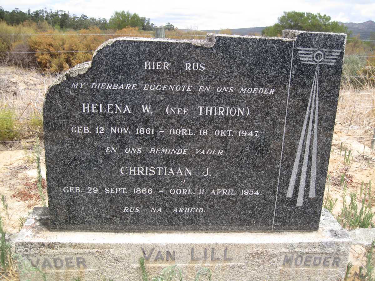 LILL Christiaan J., van 1866-1954 &amp; Helena W. THIRION 1861-1947