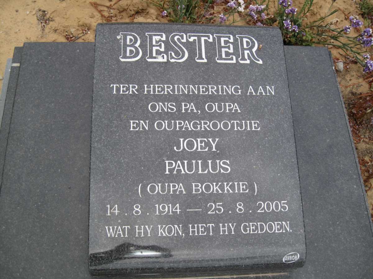 BESTER Joey Paulus 1914-2005