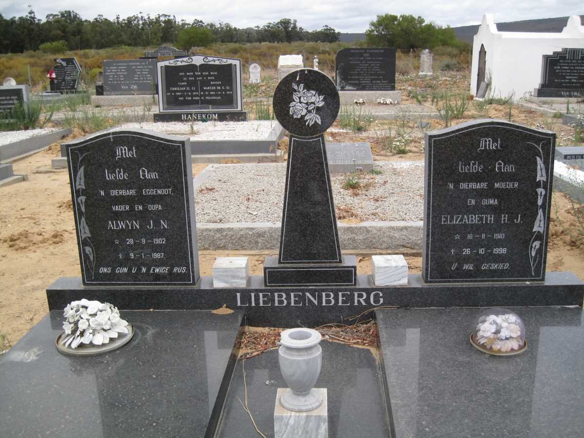 LIEBENBERG Alwyn J.N. 1902-1987 &amp; Elizabeth H.J. 1910-1998