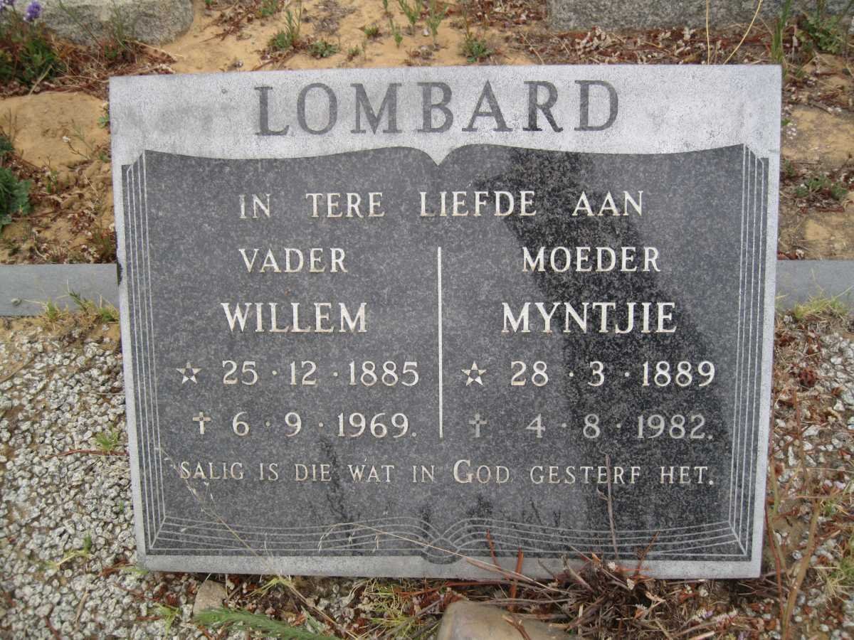 LOMBARD Willem 1885-1969 &amp; Myntjie 1889-1982