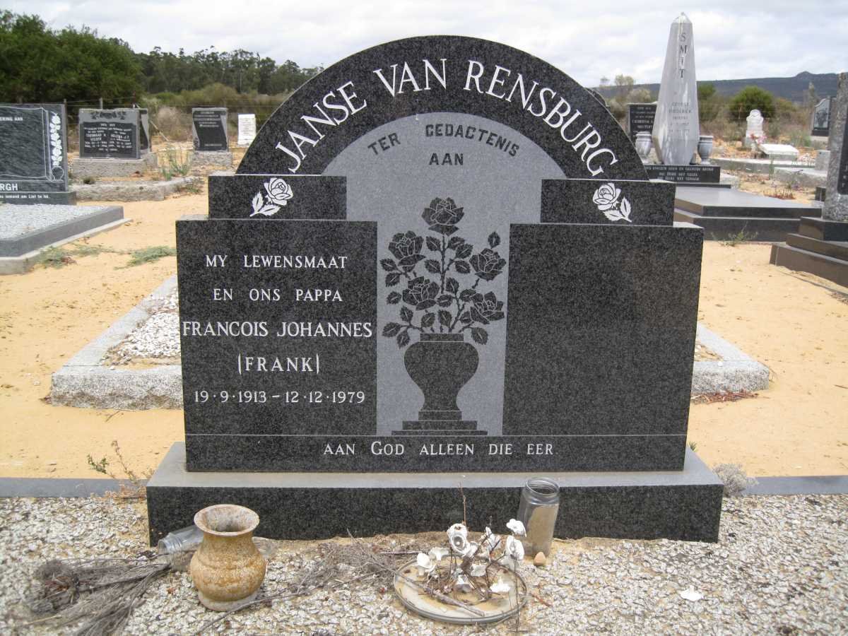 RENSBURG Francois Johannes, Janse van 1913-1979