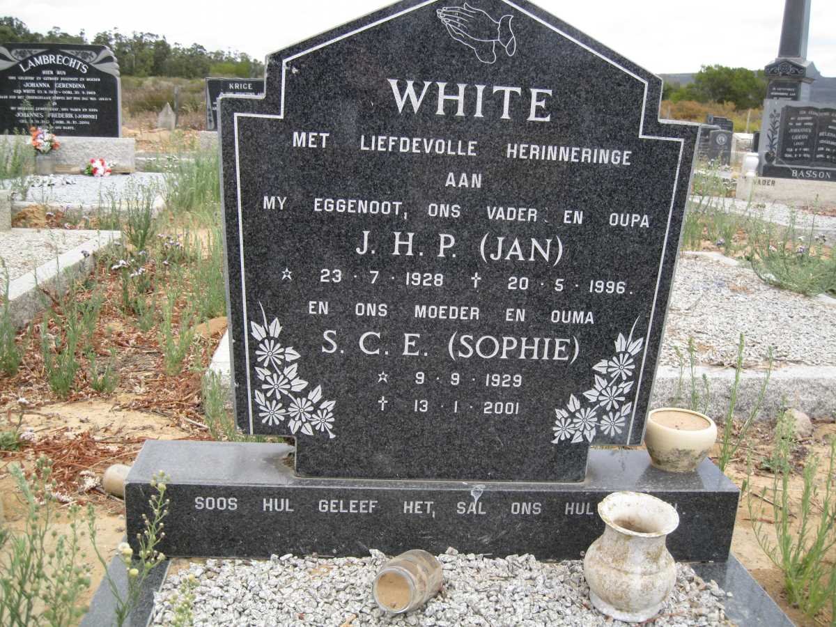 WHITE J.H.P 1928-1996 &amp; S.C.E 1929-2001