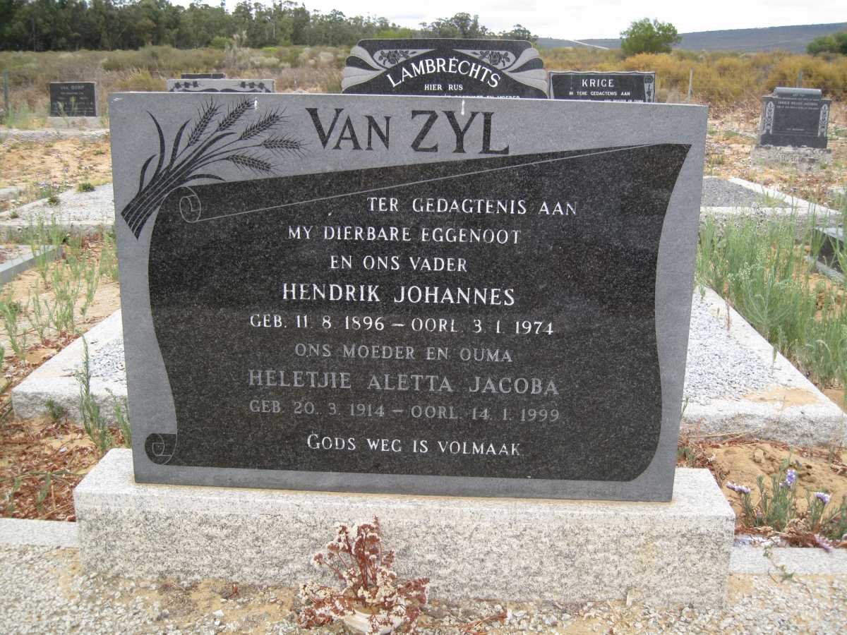 ZYL Hendrik Johannes, van 1896-1974 &amp; Heletjie Aletta Jacoba 1914-1999