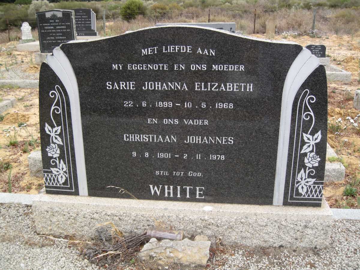 WHITE Christiaan Johannes 1901-1978 &amp; Saria Johanna Elizabeth 1899-1968