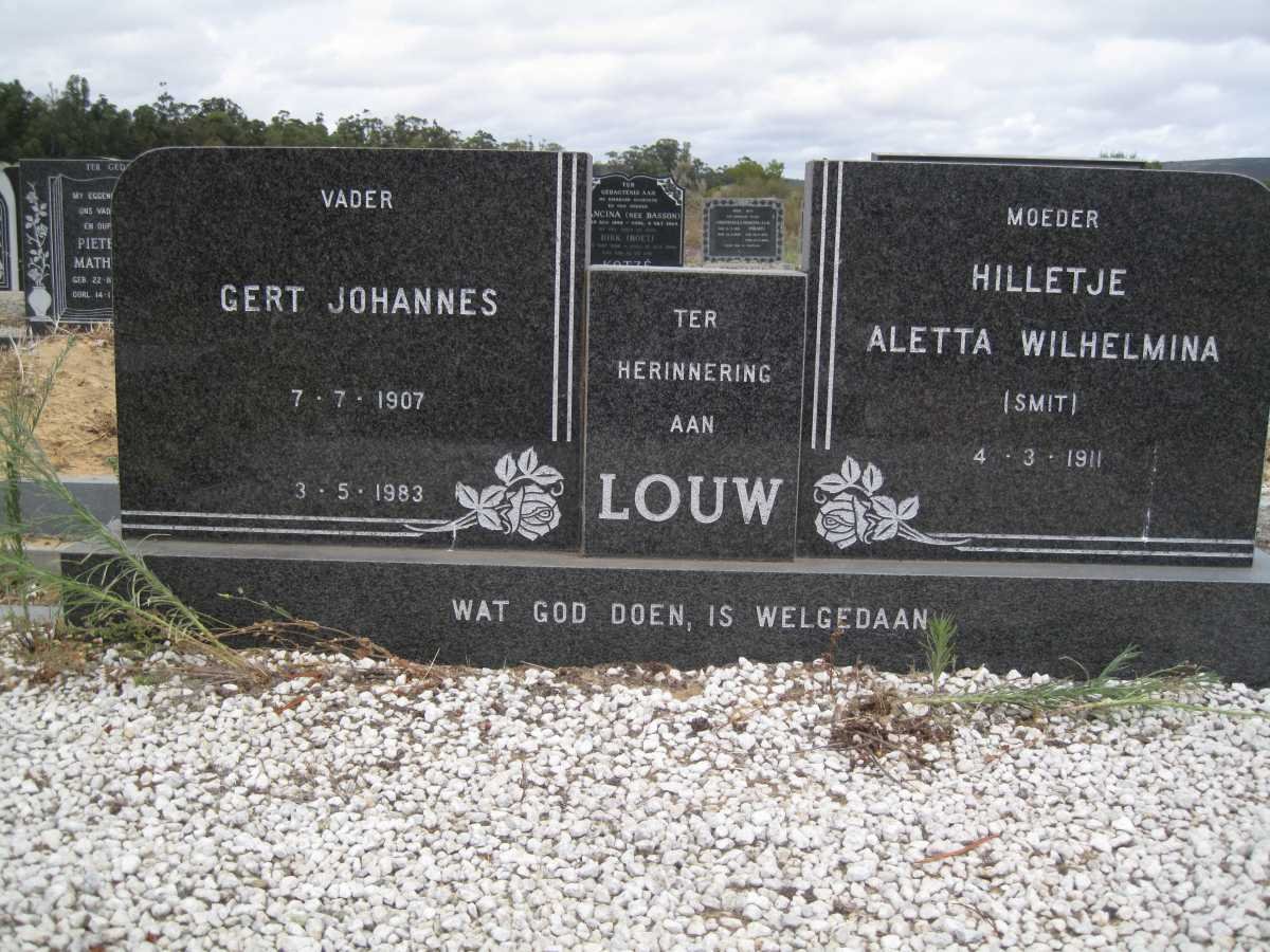 LOUW Gert Johannes 1907-1983 &amp; Hilletje Aletta Wilhelmina 1911-