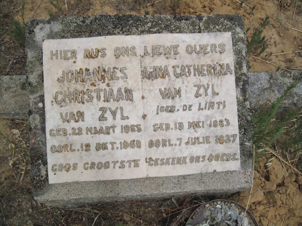 ZYL Johannes Christiaan, van 1855-1940 &amp; Anna Catherina DE LINT 1863-1927