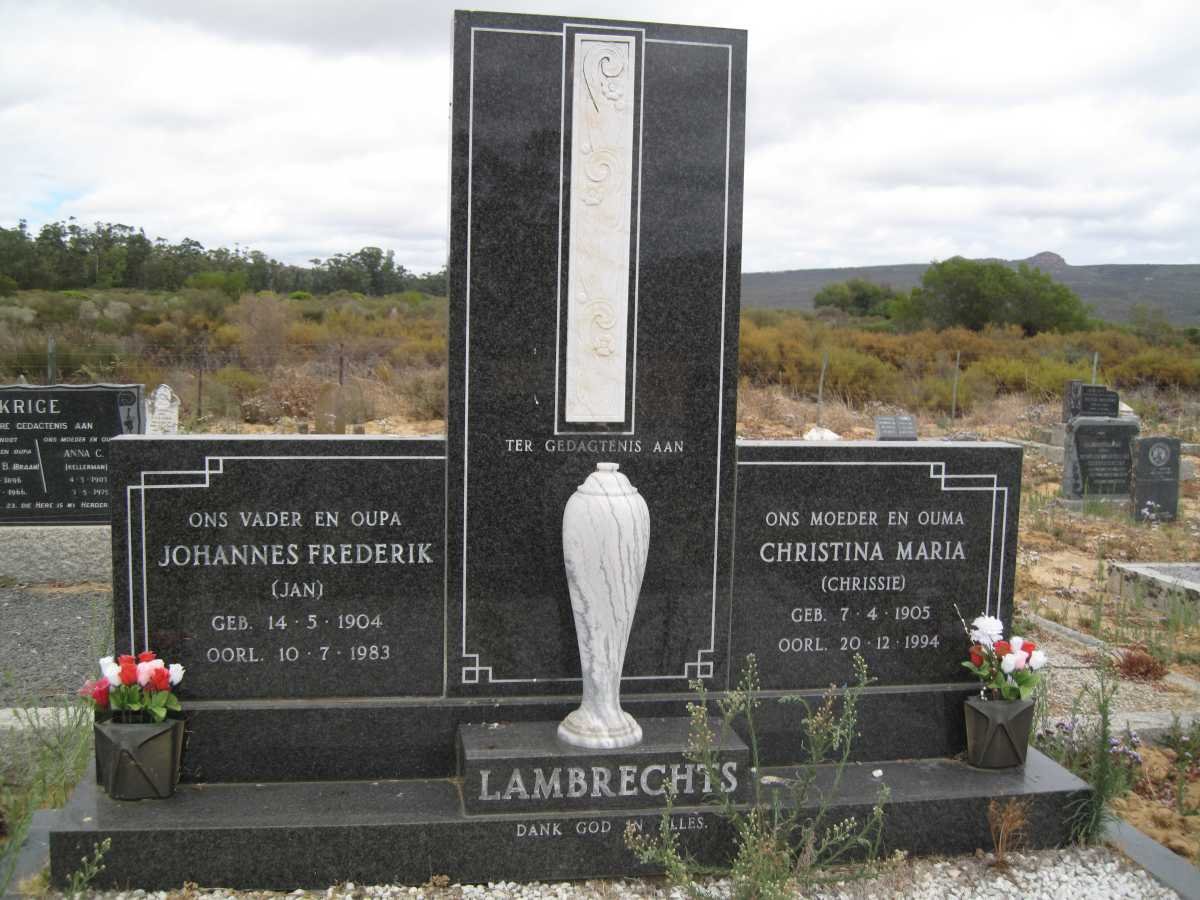 LAMBRECHTS Johannes Frederik 1904-1983 &amp; Christina Maria 1905-1994