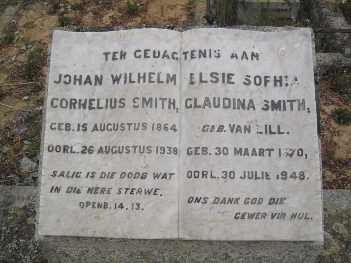 SMITH Johan Wilhelm Cornelius 1864-1938 &amp; Elsie Sophia Glaudina VAN LILL 1870-1948