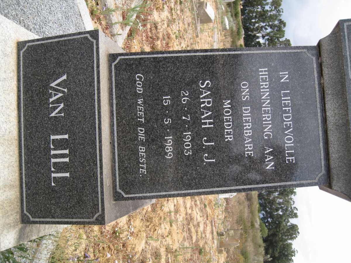 LILL Sarah J.J., van 1903-1989