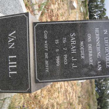 LILL Sarah J.J., van 1903-1989