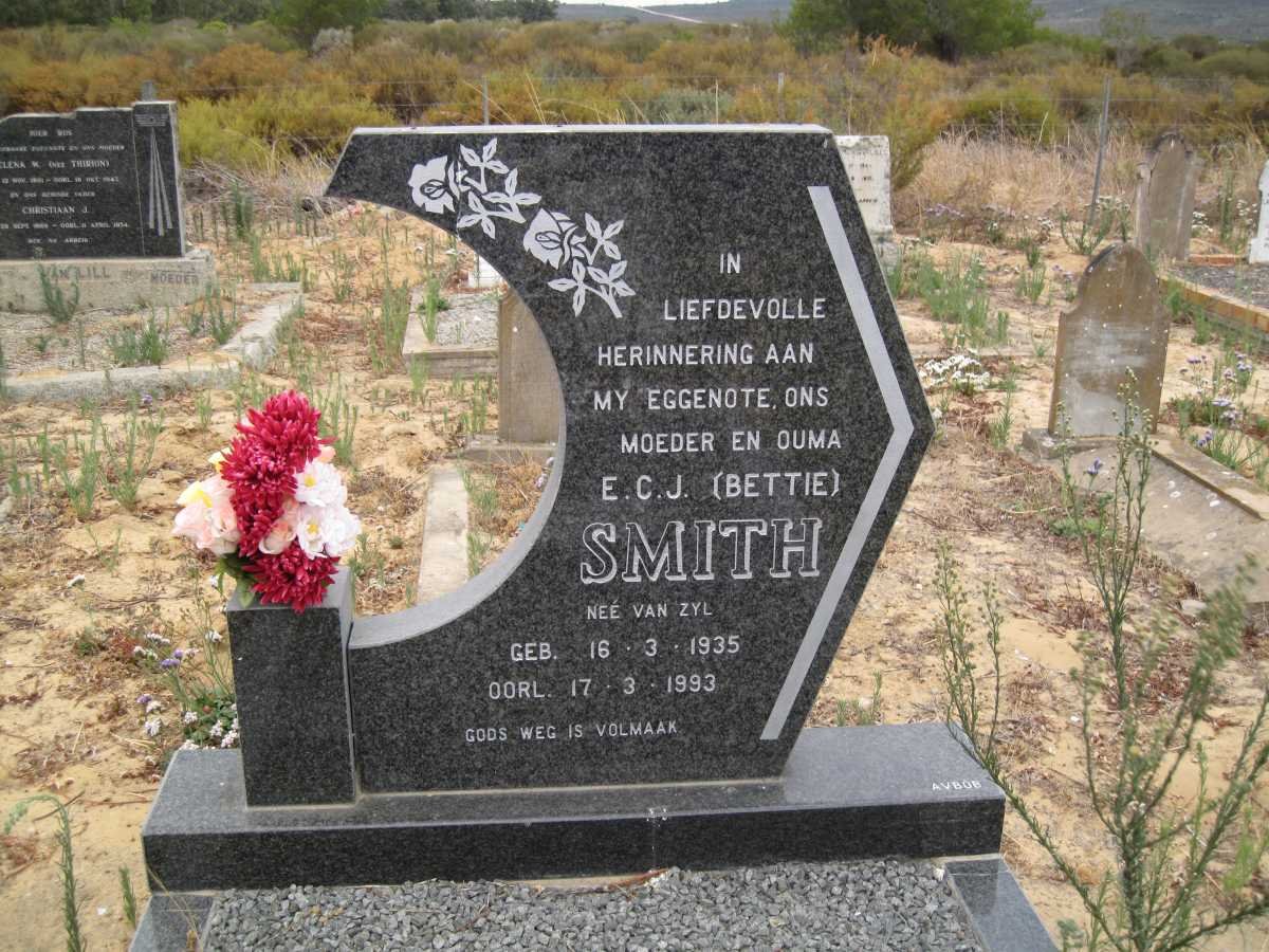 SMITH E.C.J. nee VAN ZYL 1935-1993