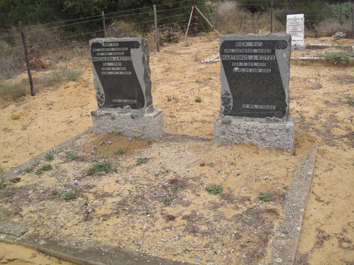 KOTZE Marthinus J. 1870-1953 &amp; Magdalena J. SMIT 1874-1946