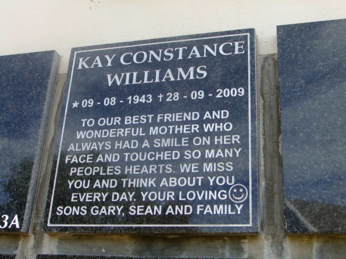 WILLIAMS Kay Constance 1943-2009