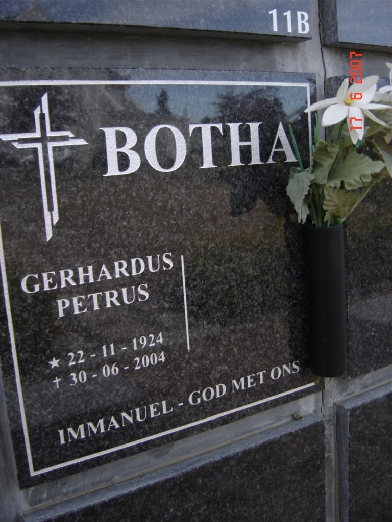 BOTHA Gerhardus Petrus 1924-2004