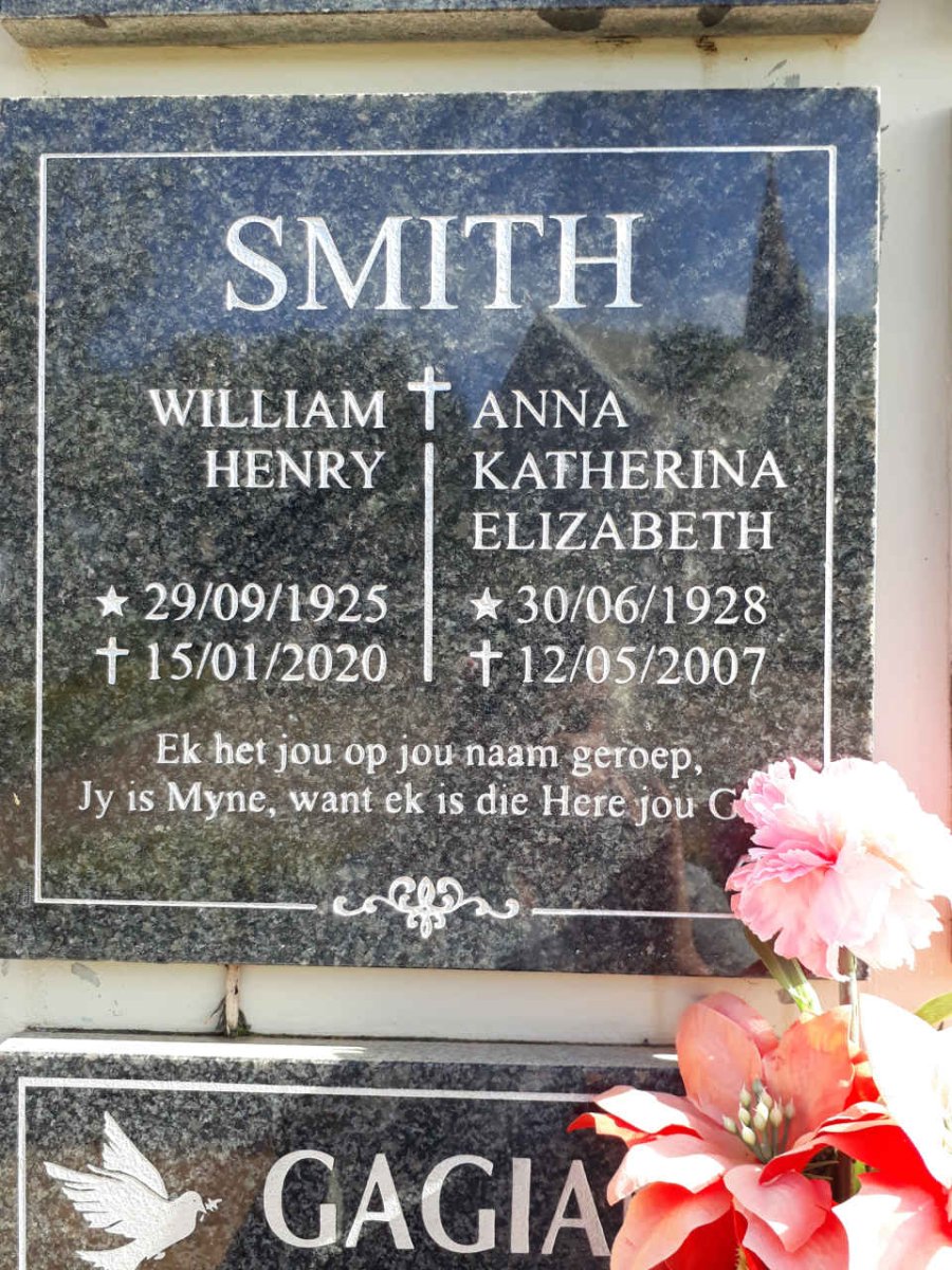 SMITH William Henry 1925-2020 &amp; Anna Katherina Elizabeth 1928-2007