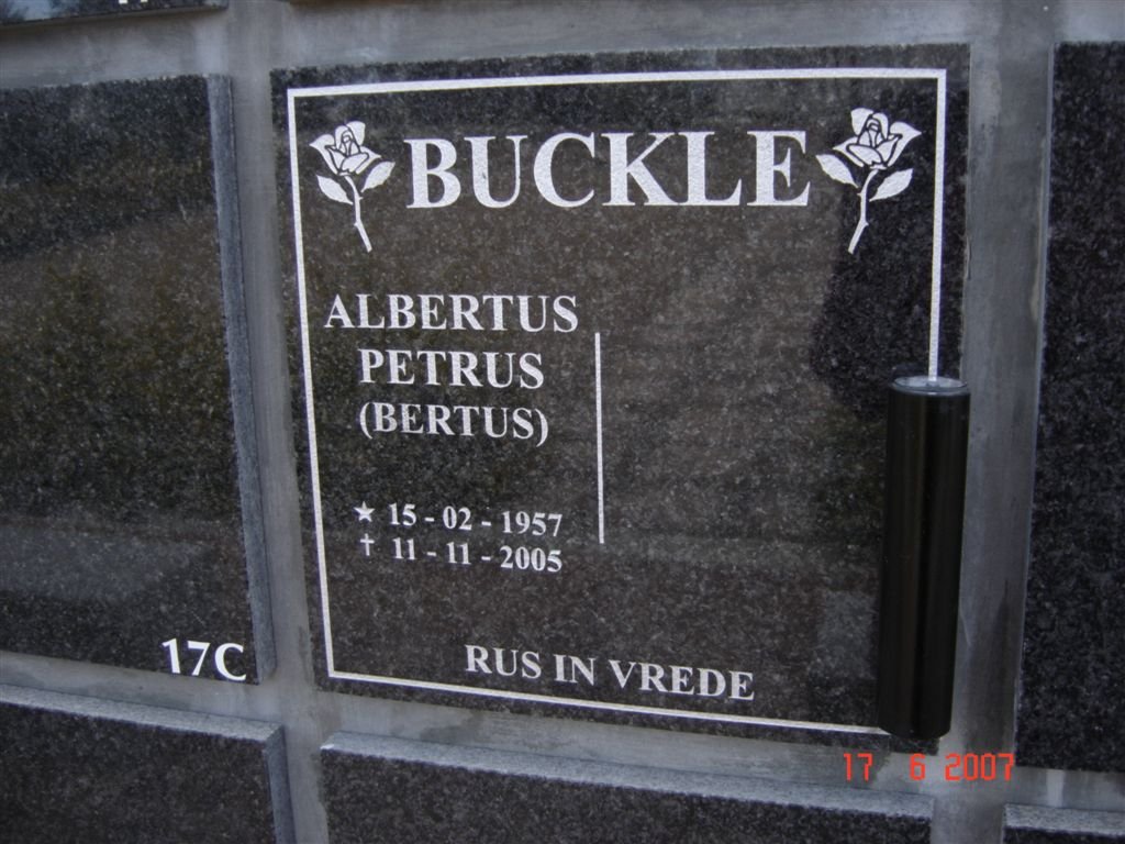 BUCKLE Albertus Petrus 1957-2005