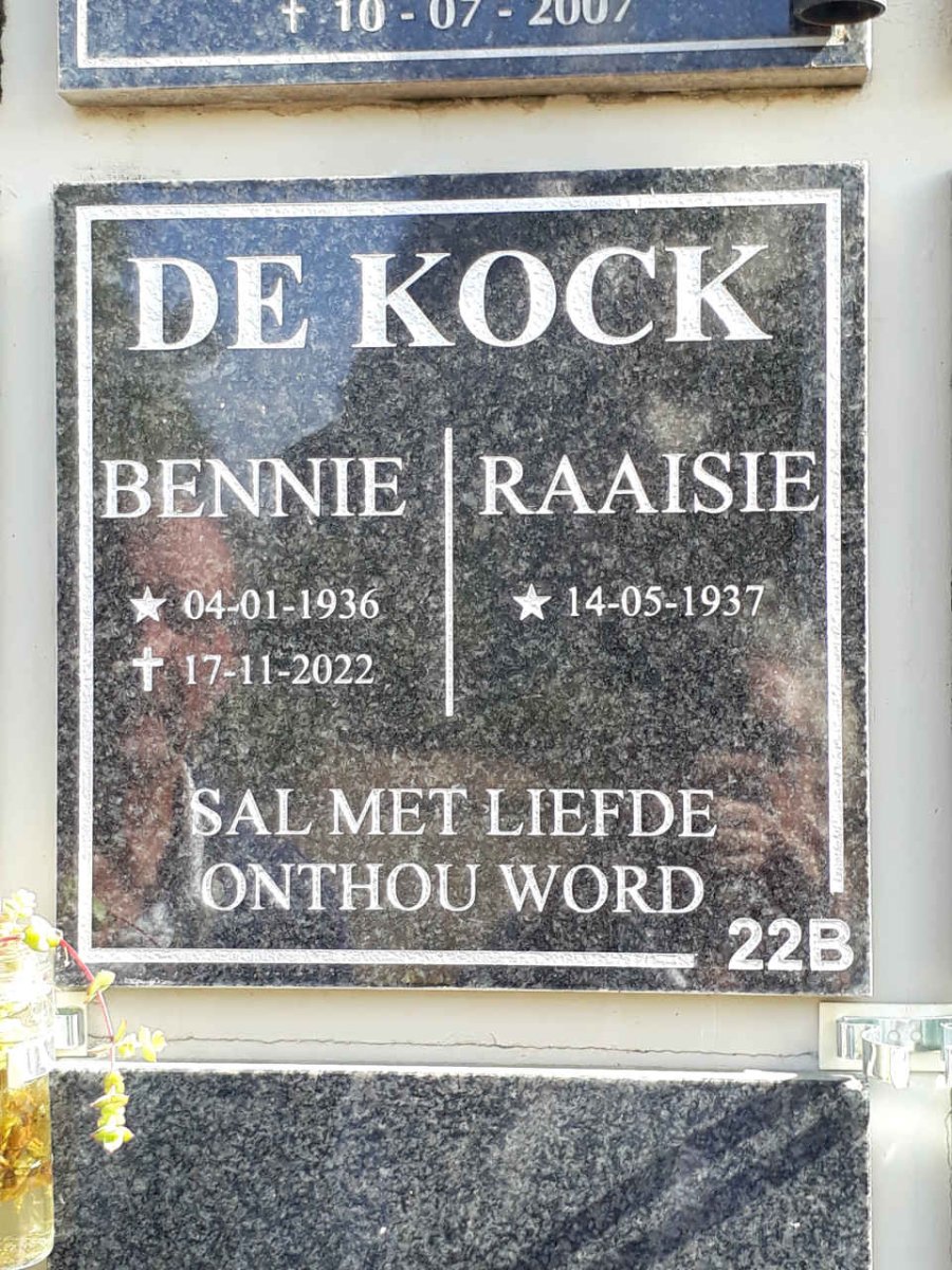 KOCK Bennie, de 1936-2022 &amp; Raaisie 1937-