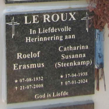 ROUX Roelof Erasmus, le 1932-2008 & Catharina Susanna STEENKAMP 1938-2024