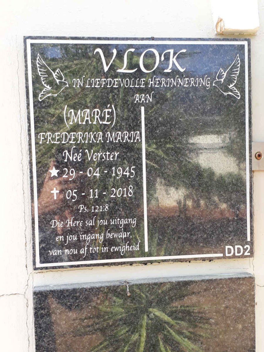 VLOK Frederika Maria nee VERSTER 1945-2018