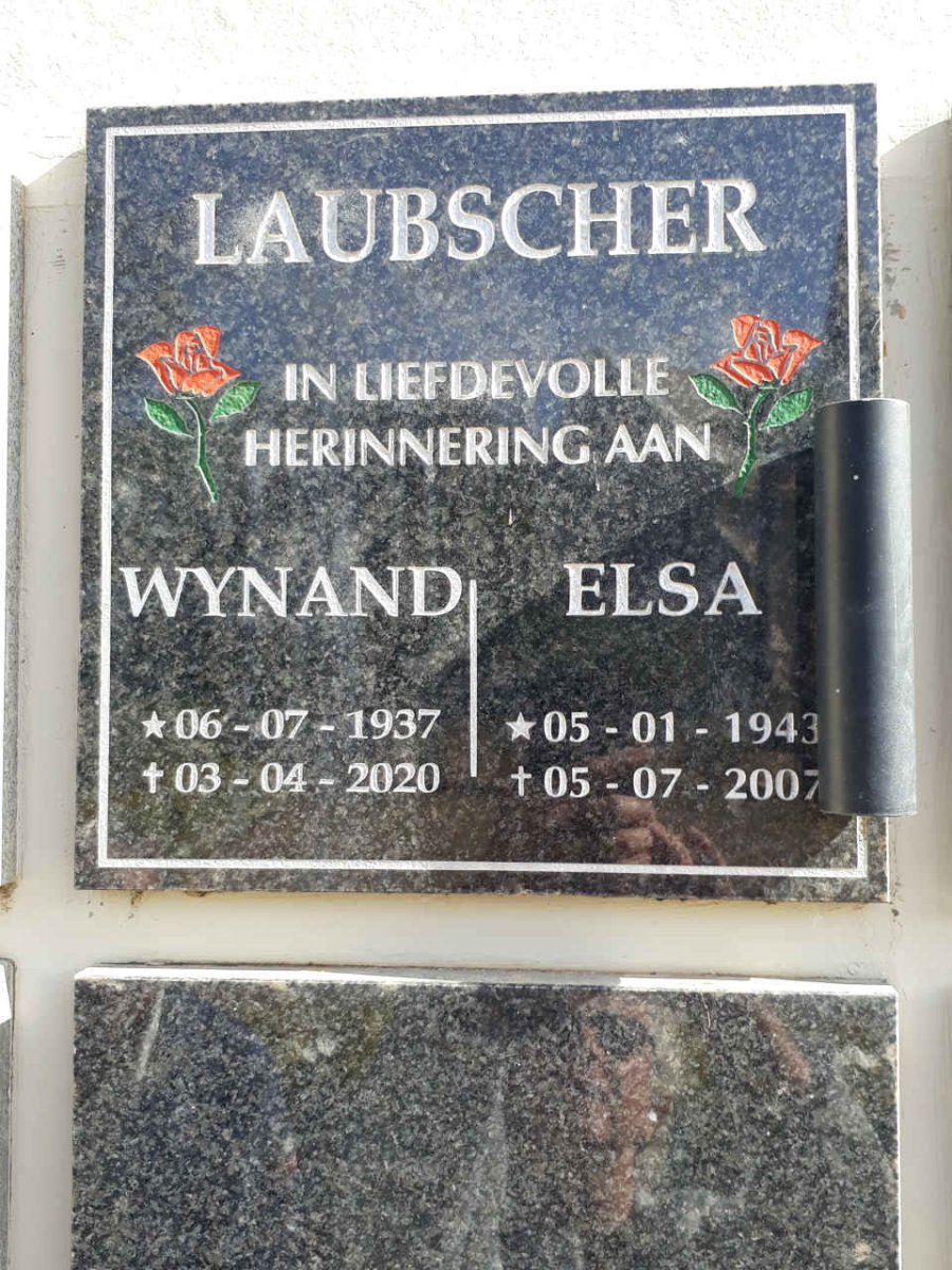 LAUBSCHER Wynand 1937-2020 &amp; Elsa 1943-2007