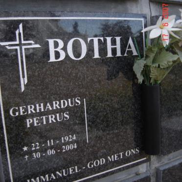 BOTHA Gerhardus Petrus 1924-2004