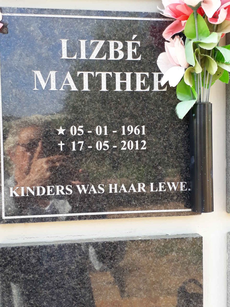 MATTHEE Lizbe 1961-2012