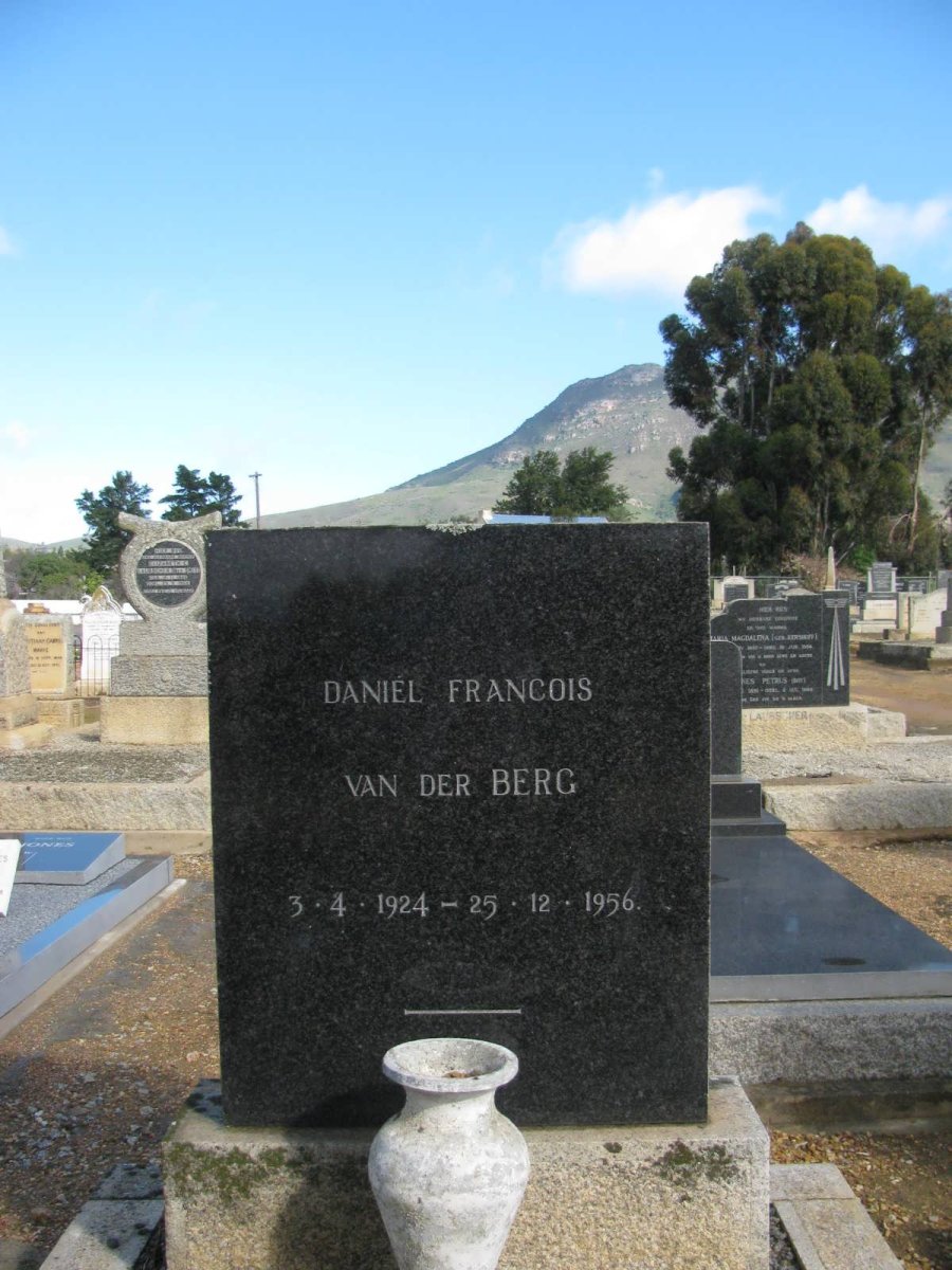 BERG Daniel Francois, van der 1924-1956
