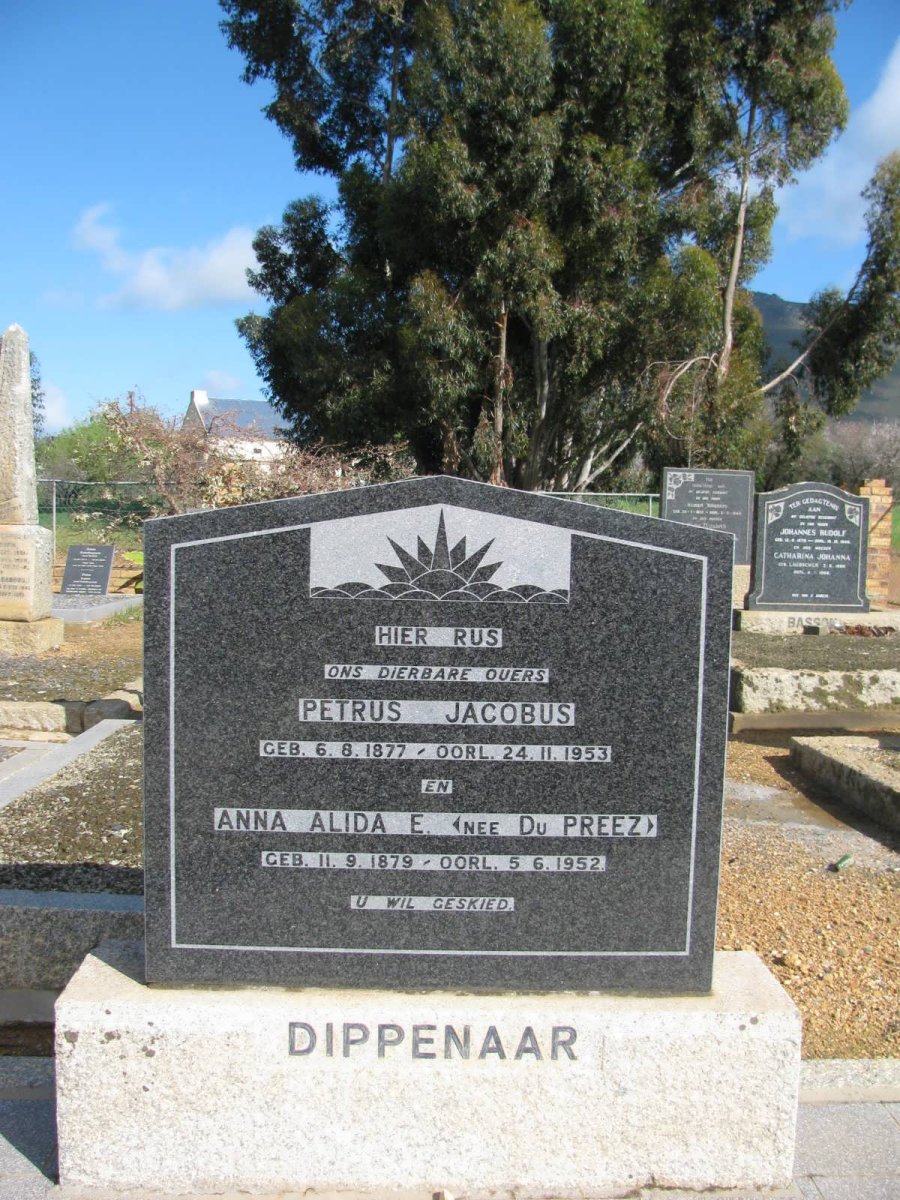 DIPPENAAR Petrus Jacobus 1877-1953 &amp; Anna Alida E. DU PREEZ 1879-1952