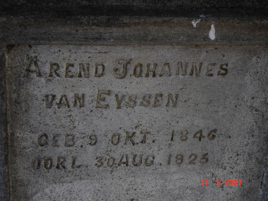 EYSSEN Arend Johannes, van 1846-1925