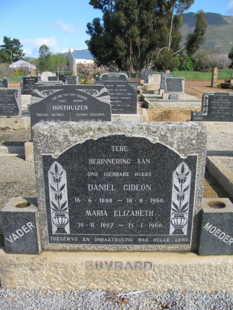EUVRARD Daniel Gideon 1898-1960 &amp; Maria Elizabeth 1897-1960