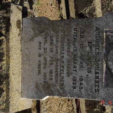 EELDERS Andries Johannes 1845-1929 &amp; Petronella E. VAN TUBBERGH 1855-1939