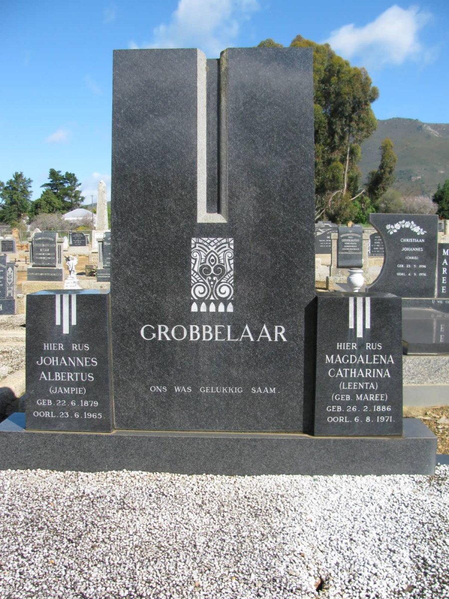 GROBBELAAR Johannes Albertus 1879-1965 &amp; Magdalena Catharina MAREE 1886-1971