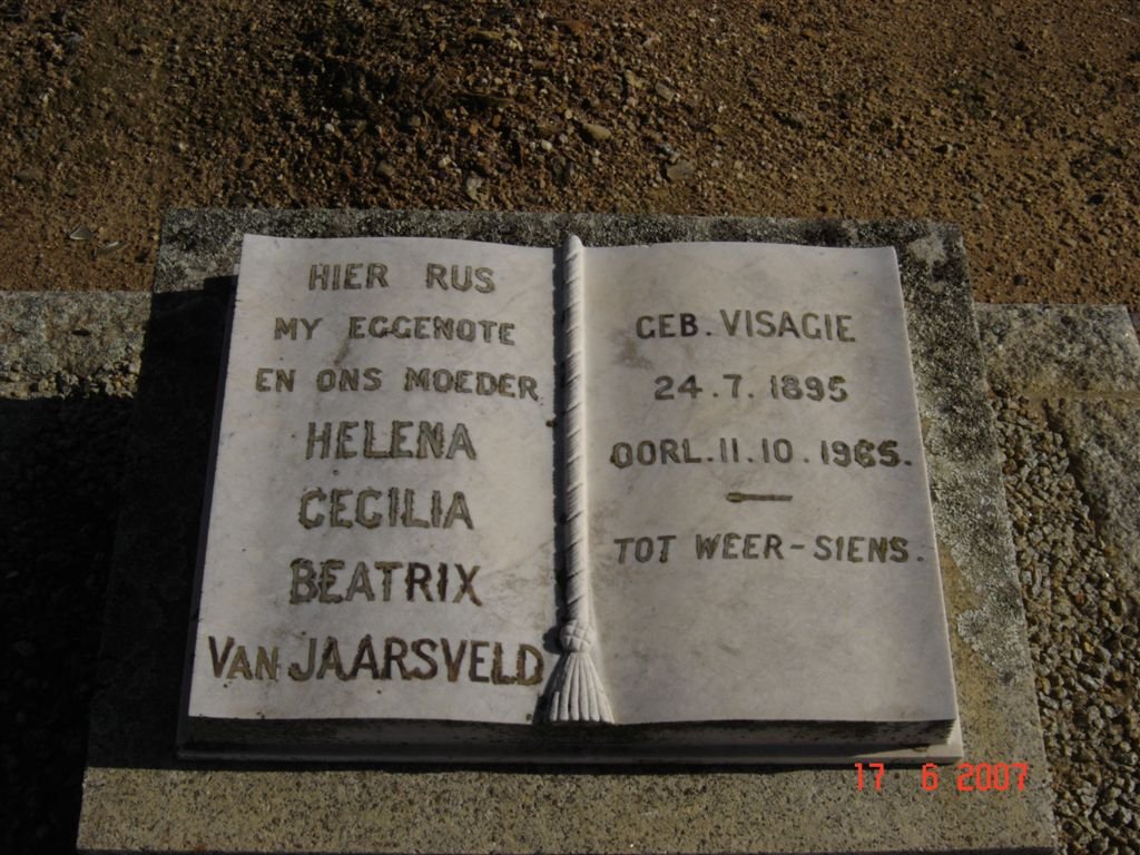 JAARSVELD Helena Cecilia Beatrix nee VISAGIE 1895-1965