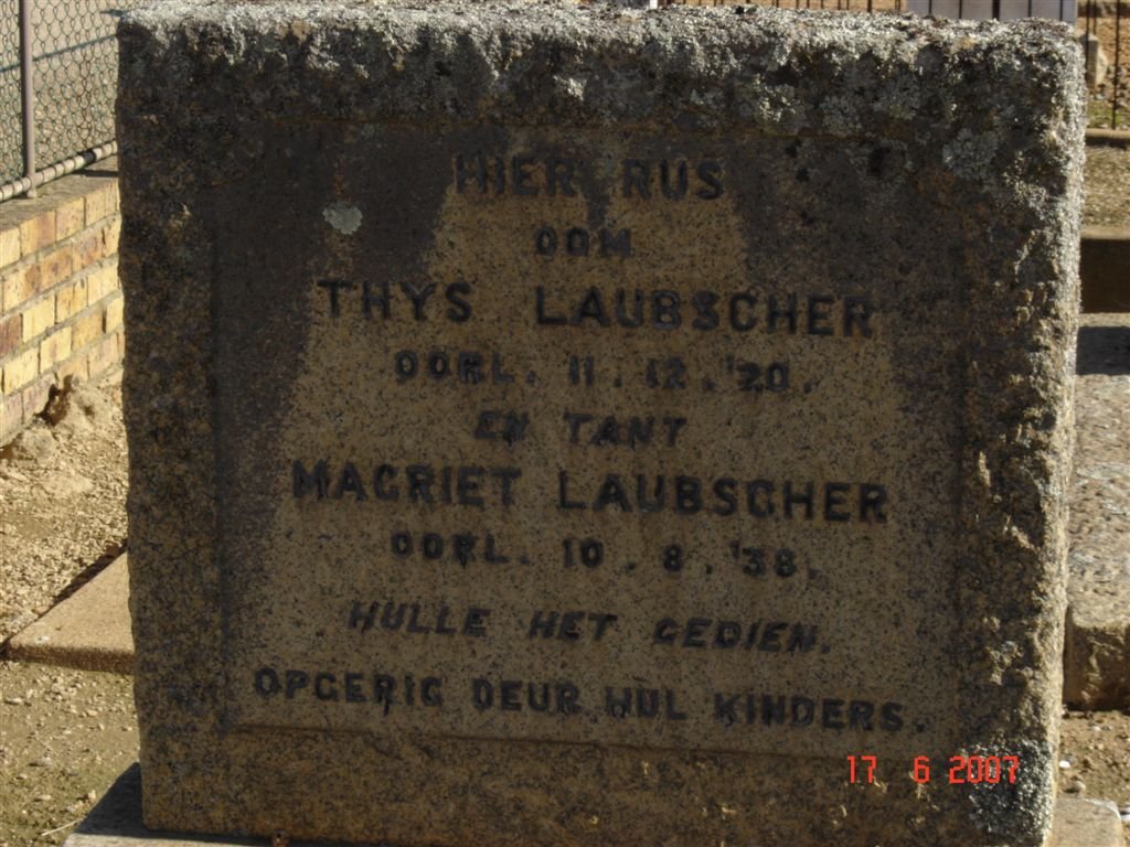 LAUBSCHER Thys -1920 &amp; Magriet -1938