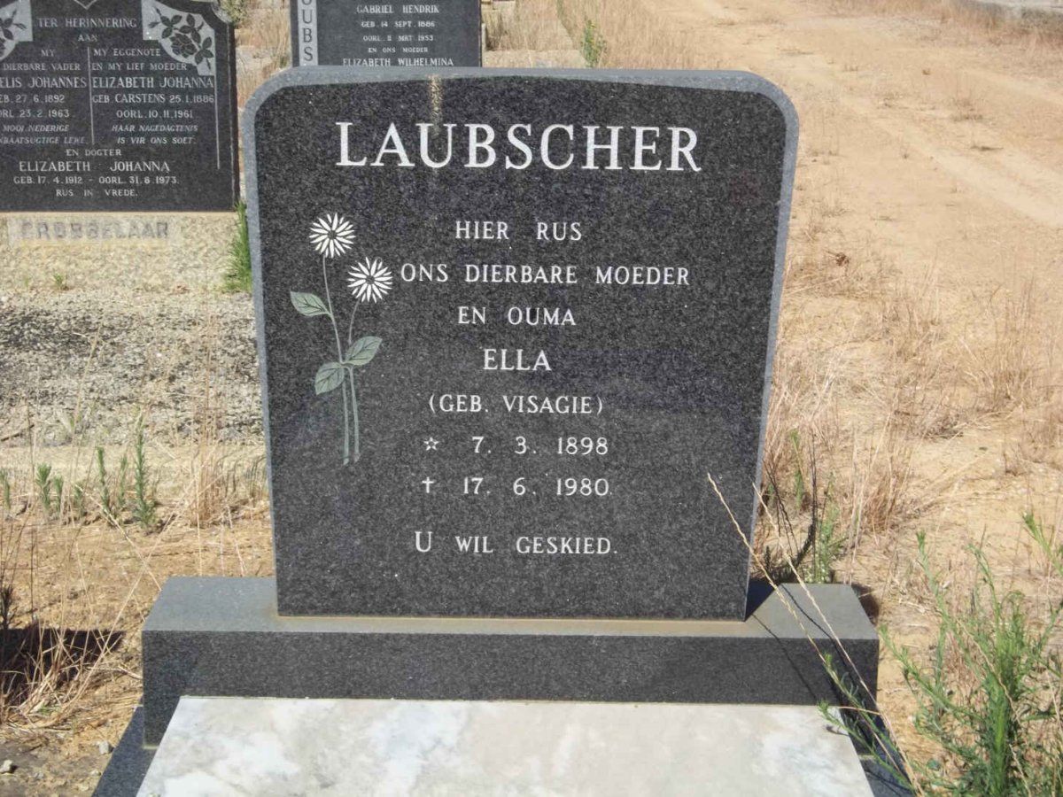 LAUBSCHER Ella nee VISAGIE 1898-1980