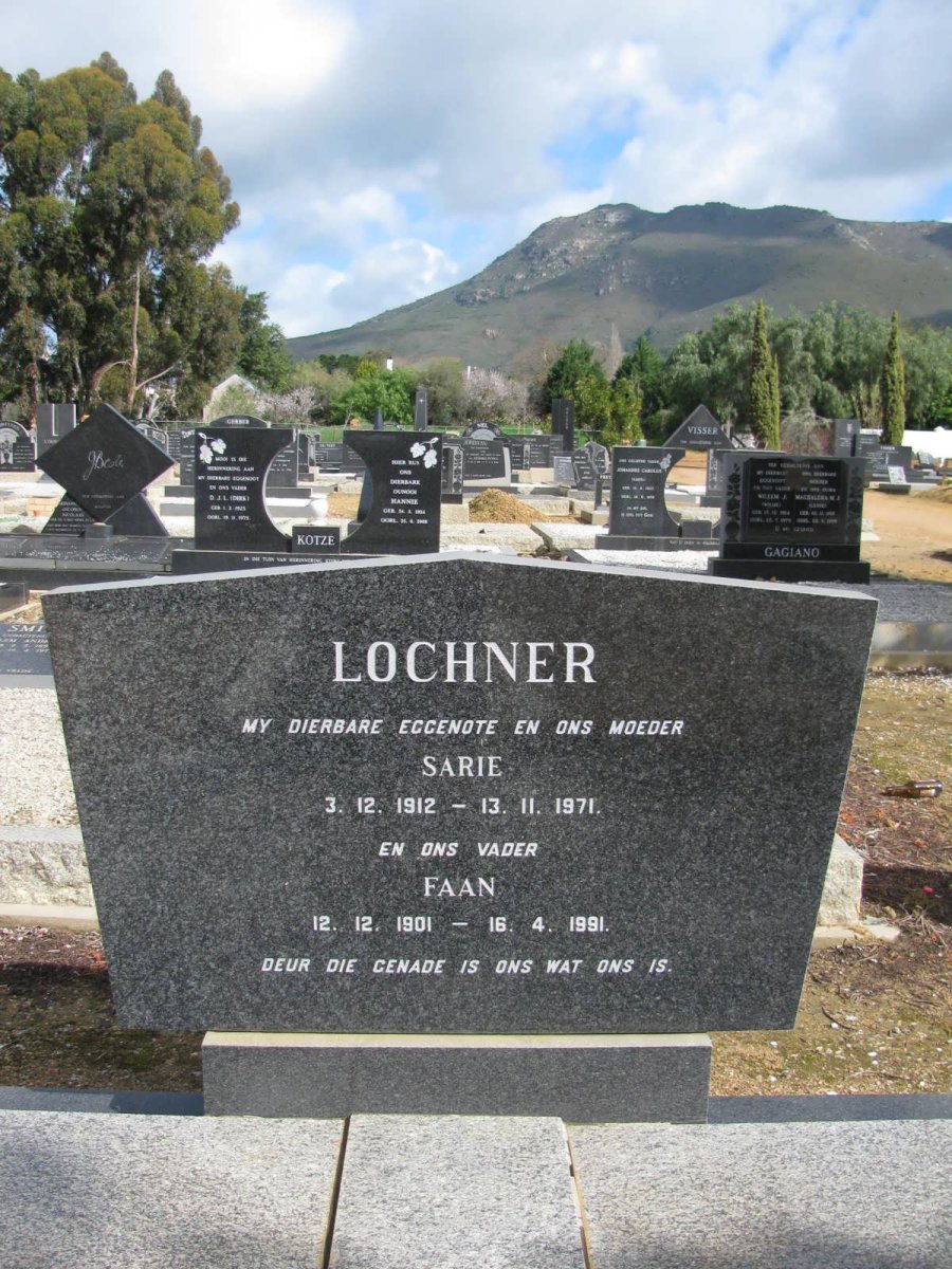 LOCHNER Faan 1901-1991 &amp; Sarie 1912-1971