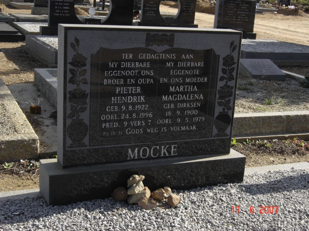 MOCKE Pieter Hendrik 1922-1996 &amp; Martha Magdalena DIRKSEN 1900-1979