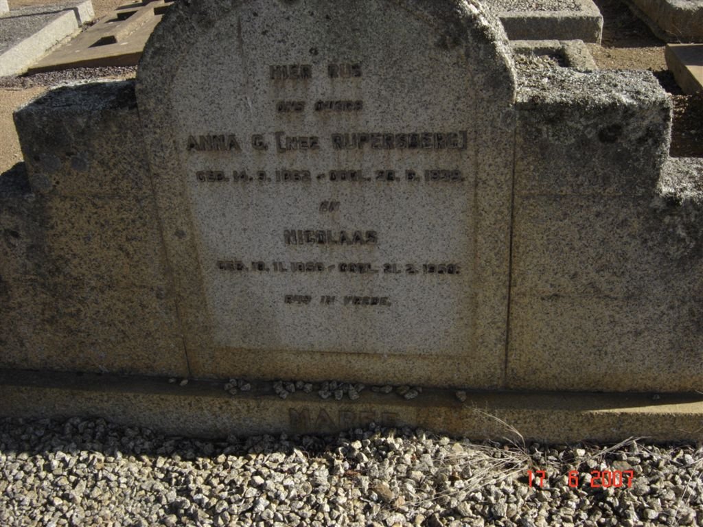 MAREE Nicolaas 1856-19?? &amp; Anna G. RUPPERSBERG 1862-1939