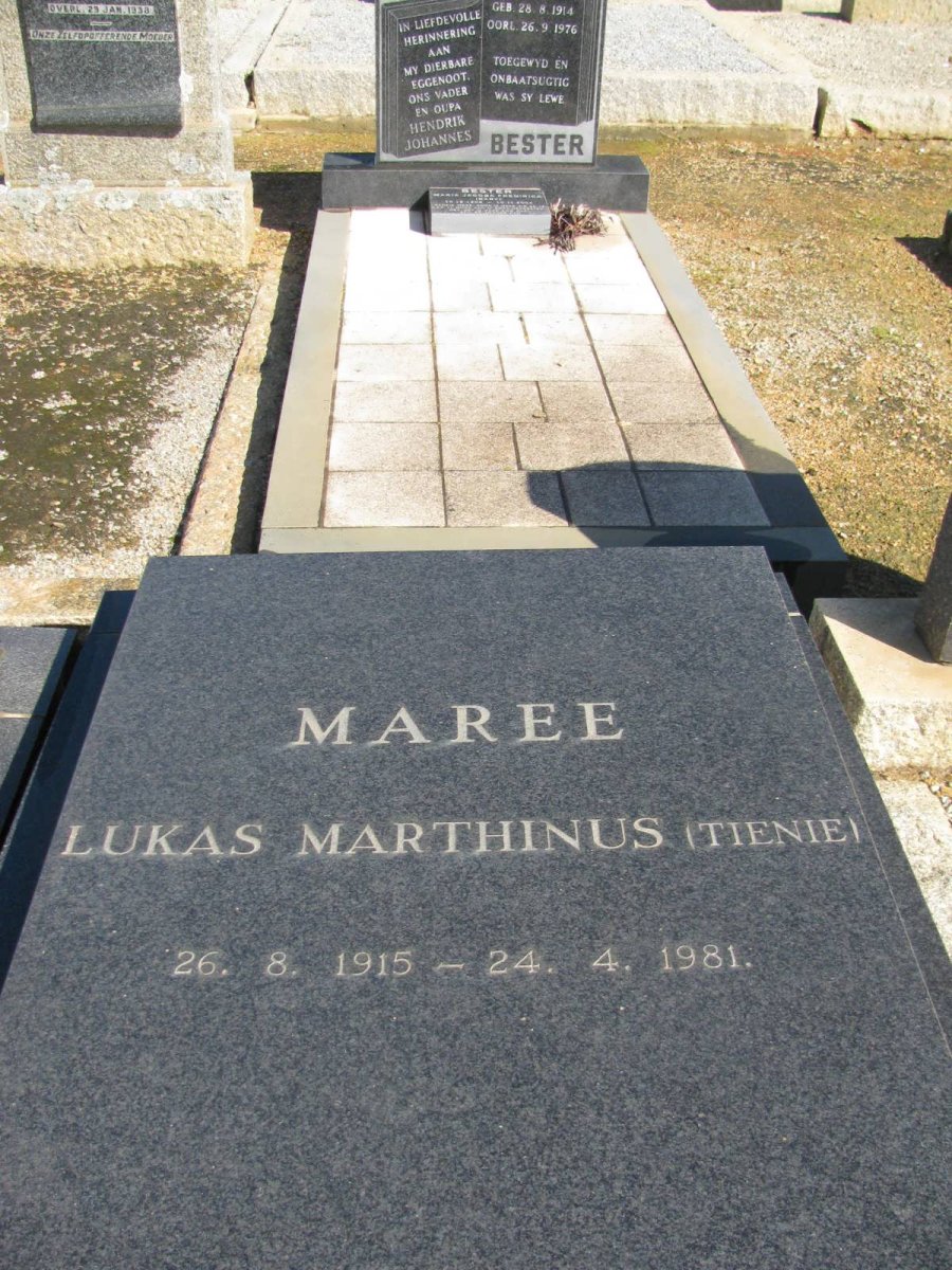 MAREE Lukas Marthinus 1915-1981 &amp; Johanna J. 1910-1975