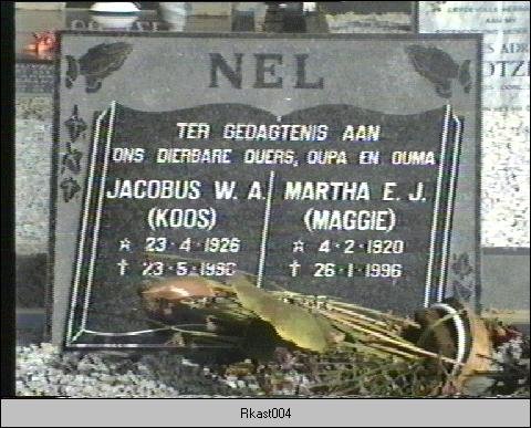 NEL Jacobus W.A. 1926-1990 &amp; Martha E.J. 1920-1996