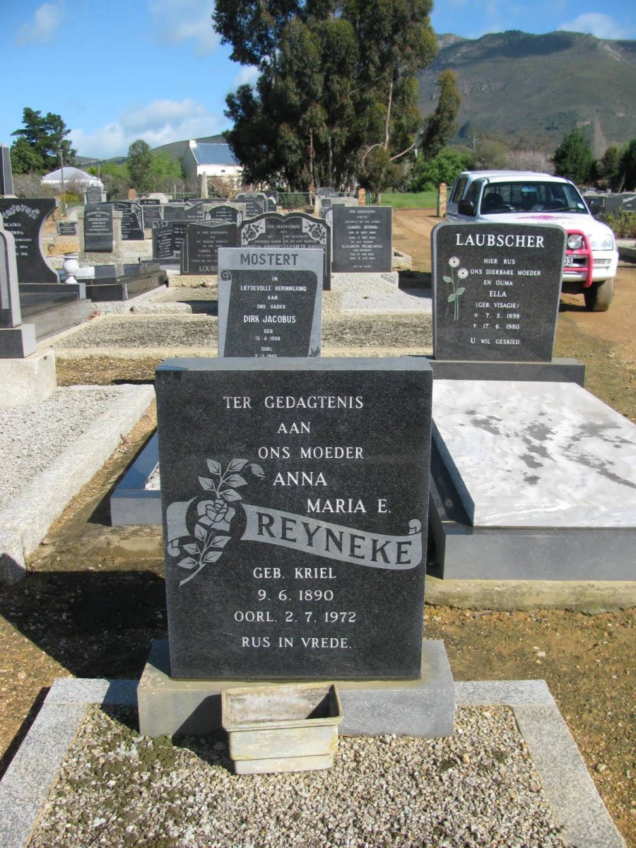 REYNEKE Anna Maria E. nee KRIEL 1890-1972