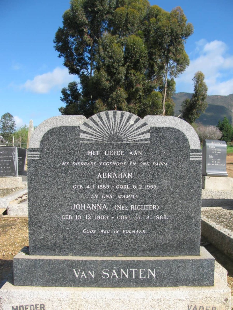 SANTEN Abraham, van  1885-1955 &amp;  Johanna RICHTER 1900-1988